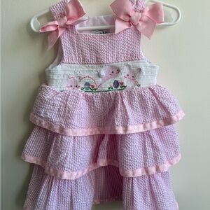 Mud Pie Pink Easter Baby Dress 9-12m